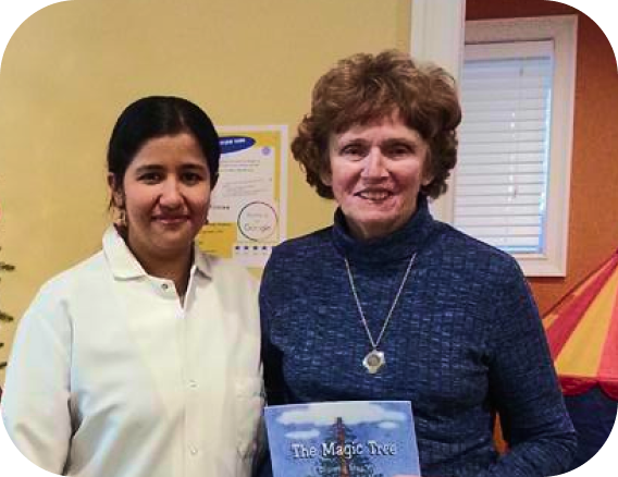 Dr. Jay with a patient at the Vernon practice