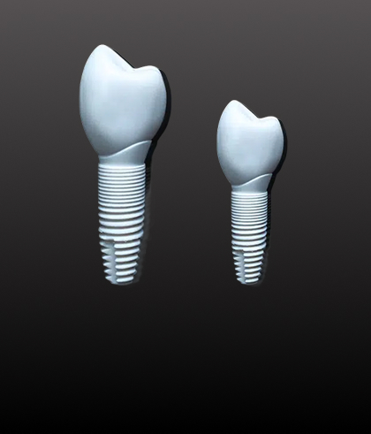 Two zirconia ceramic dental implants